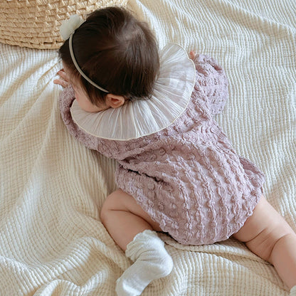 Autumn New Arrival Baby Girls Long Sleeves Purple Onesies-3